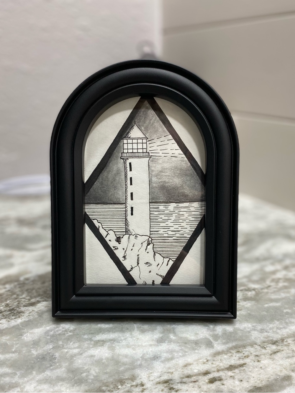 Black and White Lighthouse Illustration